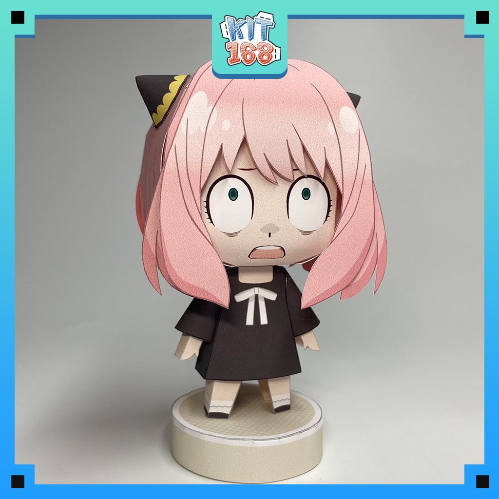 Mô hình giấy Anime Chibi Anya ver 3  - Spy x Family + kit hộp trang trí