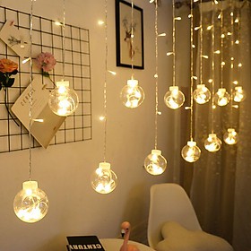 ĐÈN LED DÂY NHÁY BÓNG TRÒN THẢ RÈM, 12 BANH ĐƯỜNG KÍNH 8CM