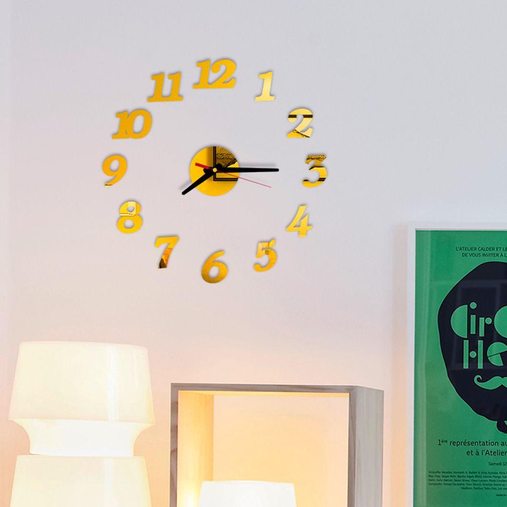 Đồng Hồ 3D Dán Tường Tự Dính Không Ồn Trang Trí Nhà Cửa Phong Cách Hiện Đại