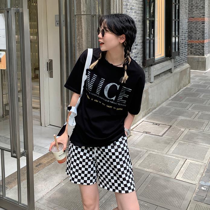 Quần short thể thao lưng cao dáng rộng thiết kế mới thời trang mùa hè dành cho nữ 2021