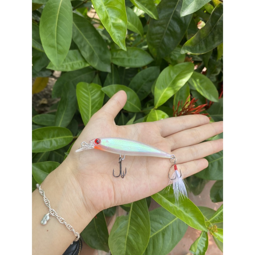 Mồi Câu Lure Cao Cấp THẾ GIỚI ĐỒ CÂU LURE 68 Mồi Câu Cá Chẽm Cá Mú Cá Ngão Cá Biển Đuôi Lông Dài 9cm Nặng 8gr S67