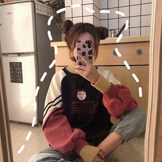 Áo unisex sweater nỉ ngoại cổ cao 7 phân