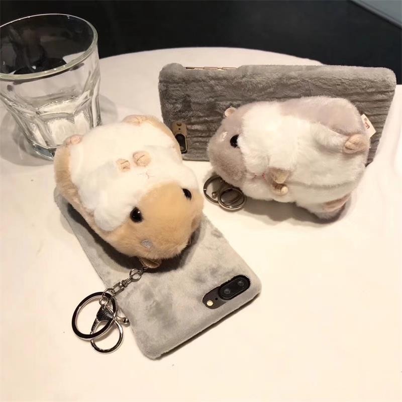 Winter cartoon plush hamster doll suitable for iphone6/6S/6Plus/6SPlus super cute 7/8/7Plus/8Plus/x/xs/xs max Tricholoma matsutake 11/11pro max