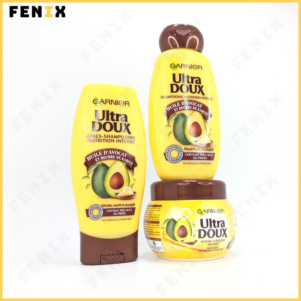 Dầu gội - xả - ủ Bơ Garnier Ultra Doux Nội địa Pháp - Fenix Cosmetic