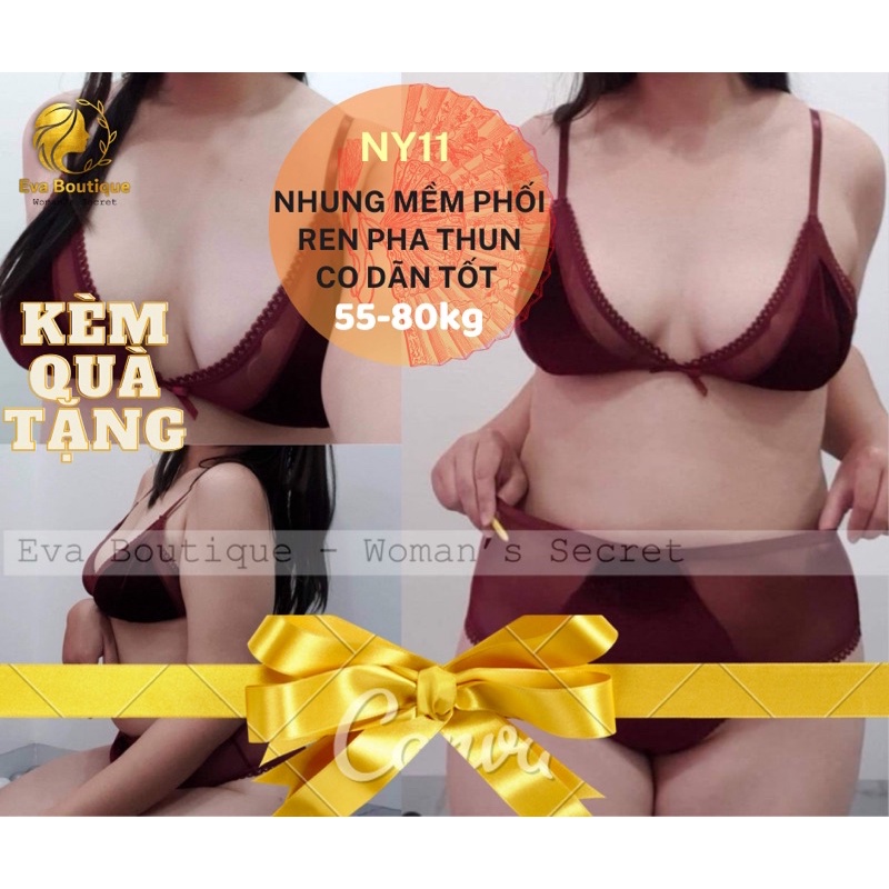 _NY11_Set nội y nhung đỏ mềm mịn bigsize [evaboutique9x]