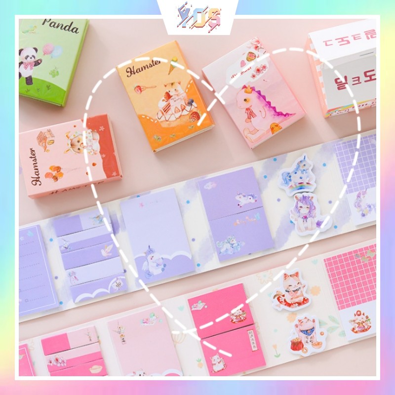 Set giấy note (sticky note) nhiều kích cỡ dễ thương