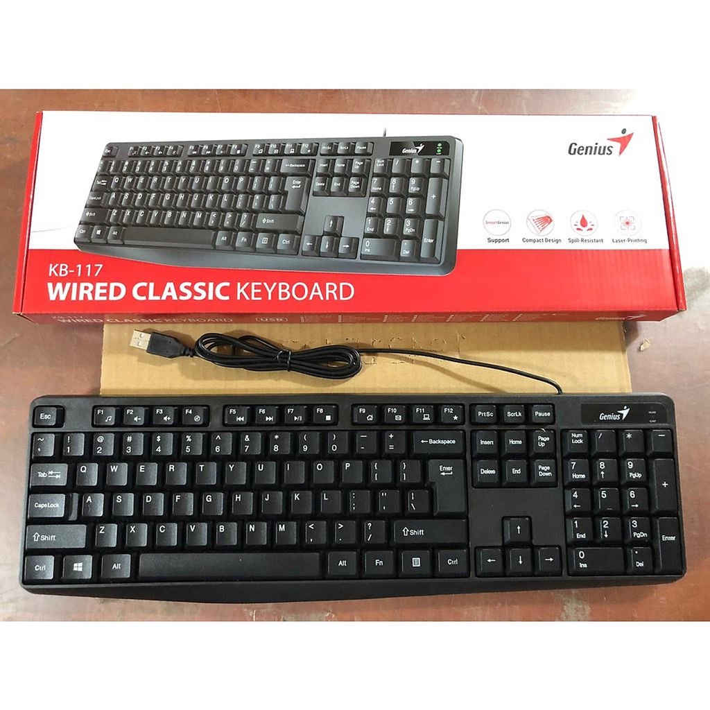 Bàn phím có dây Genius KB117- Hàng Chính Hãng