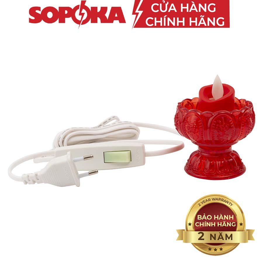 [RẺ VÔ ĐỊCH]Cốc nến thờ hoa sen SOPOKA HS-01 bằng điện bền đẹp, an toàn