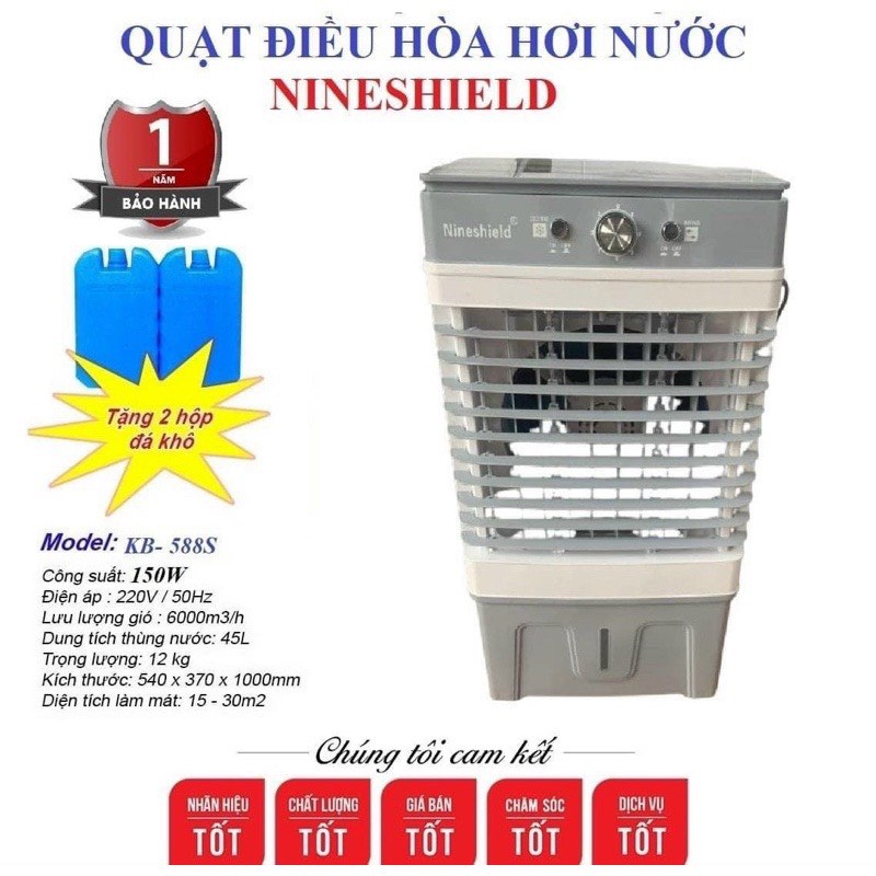 Quạt điều hoà hơi nước 45L HS588A, Quạt hơi nước phun sương tạo ẩm tự động chính hãng