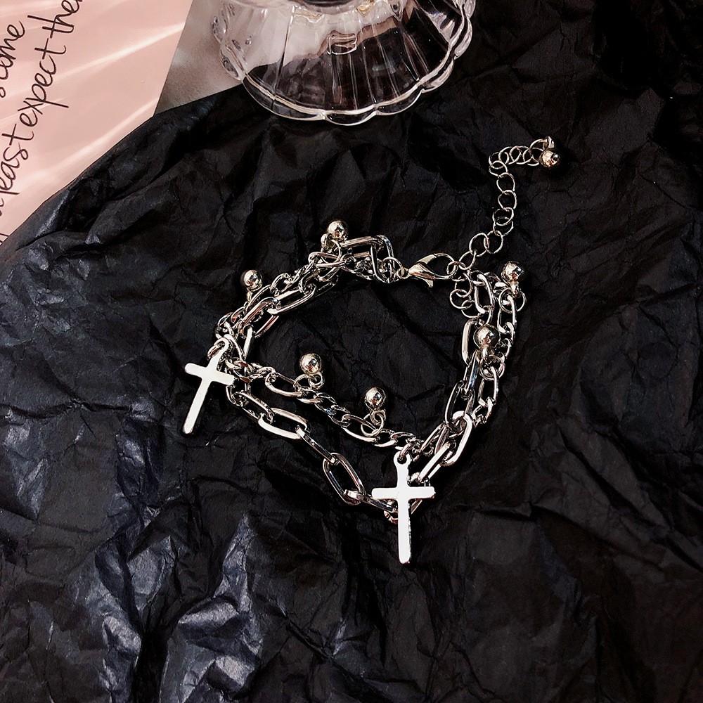 [Mã FAMAYFA giảm 10K đơn 50K] Lắc tay hai lớp chữ thập phong cách Hàn Quốc trẻ trung cho nam nữ | BigBuy360 - bigbuy360.vn