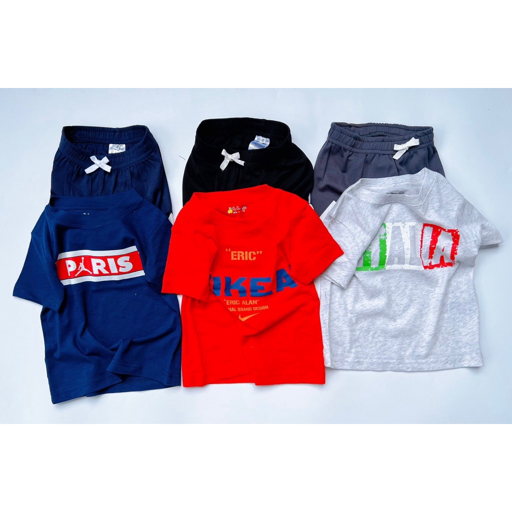 Set bộ bé trai 9-25kg thun cotton cao cấp Bộ quần áo bé trai in chữ thể thao 1 2 3 4 5 6 tuổi - STRC STRD