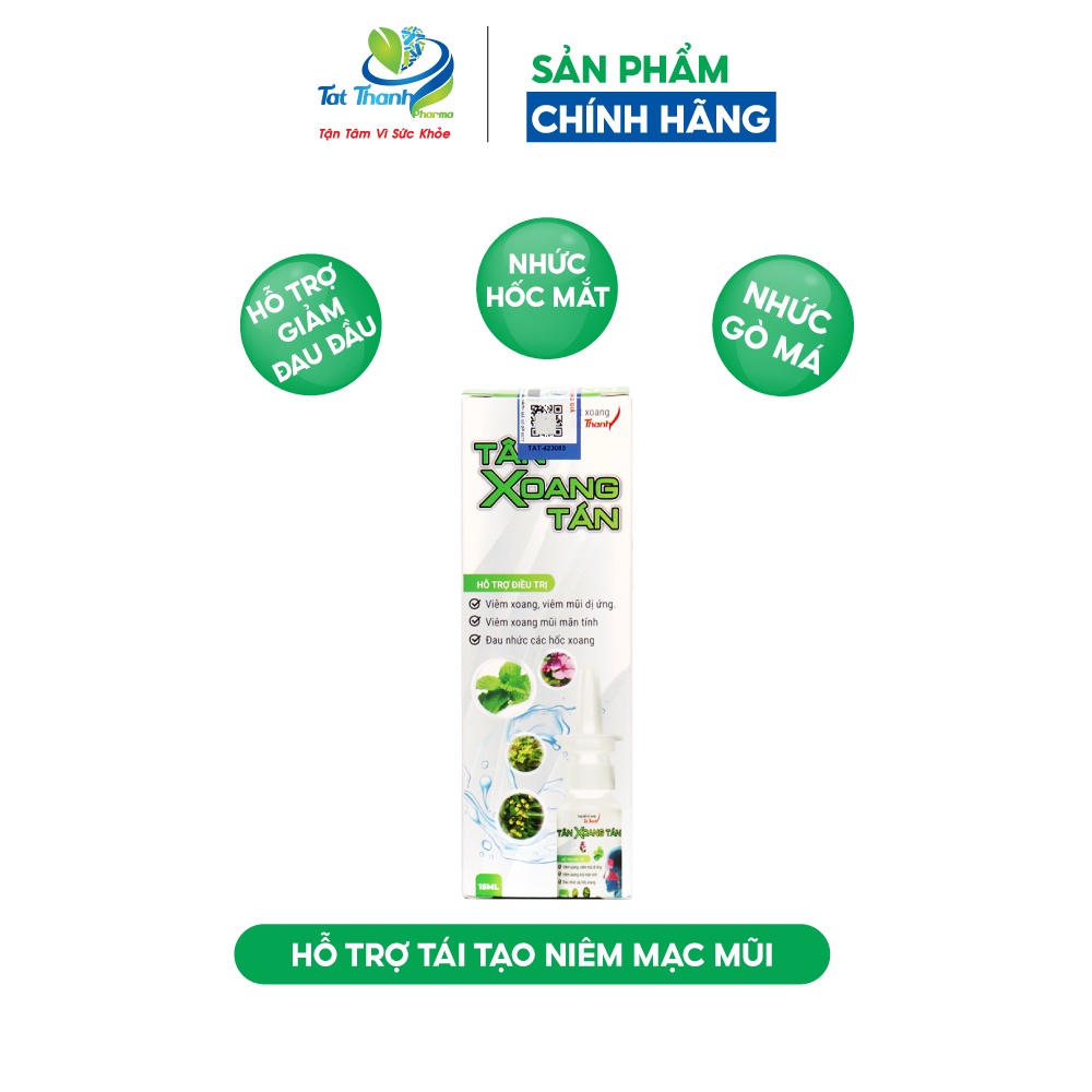 Dung dịch xịt mũi Tân Xoang Tán Tất Thành Pharma giảm ngạt mũi 15ml