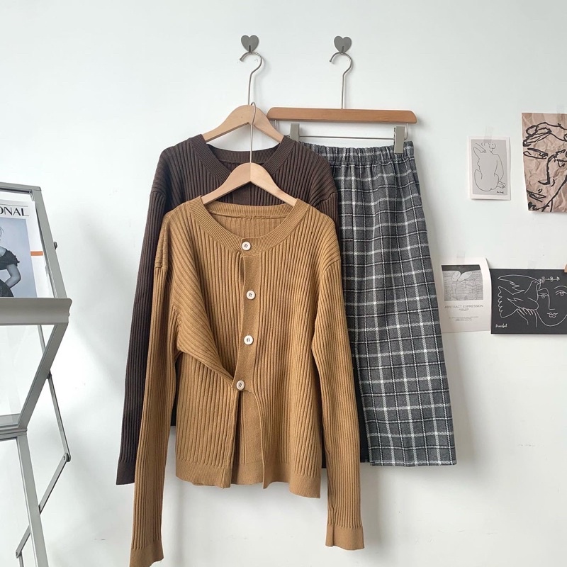 Chân váy caro dạ