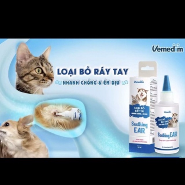 SOOTHING EAR- DUNG DỊCH VỆ SINH TAI- LOẠI BỎ RÁY TAI TRÊN THÚ CƯNG