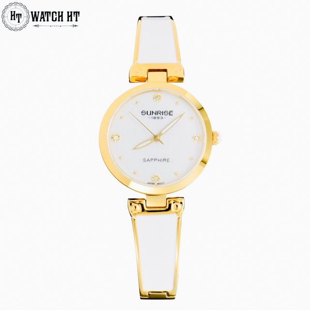 Đồng hồ nữ SUNRISE 9991SB, Vành Đá sang trọng,full hộp thẻ chính hãng, Kính Sapphire chống xước chống nước tốt