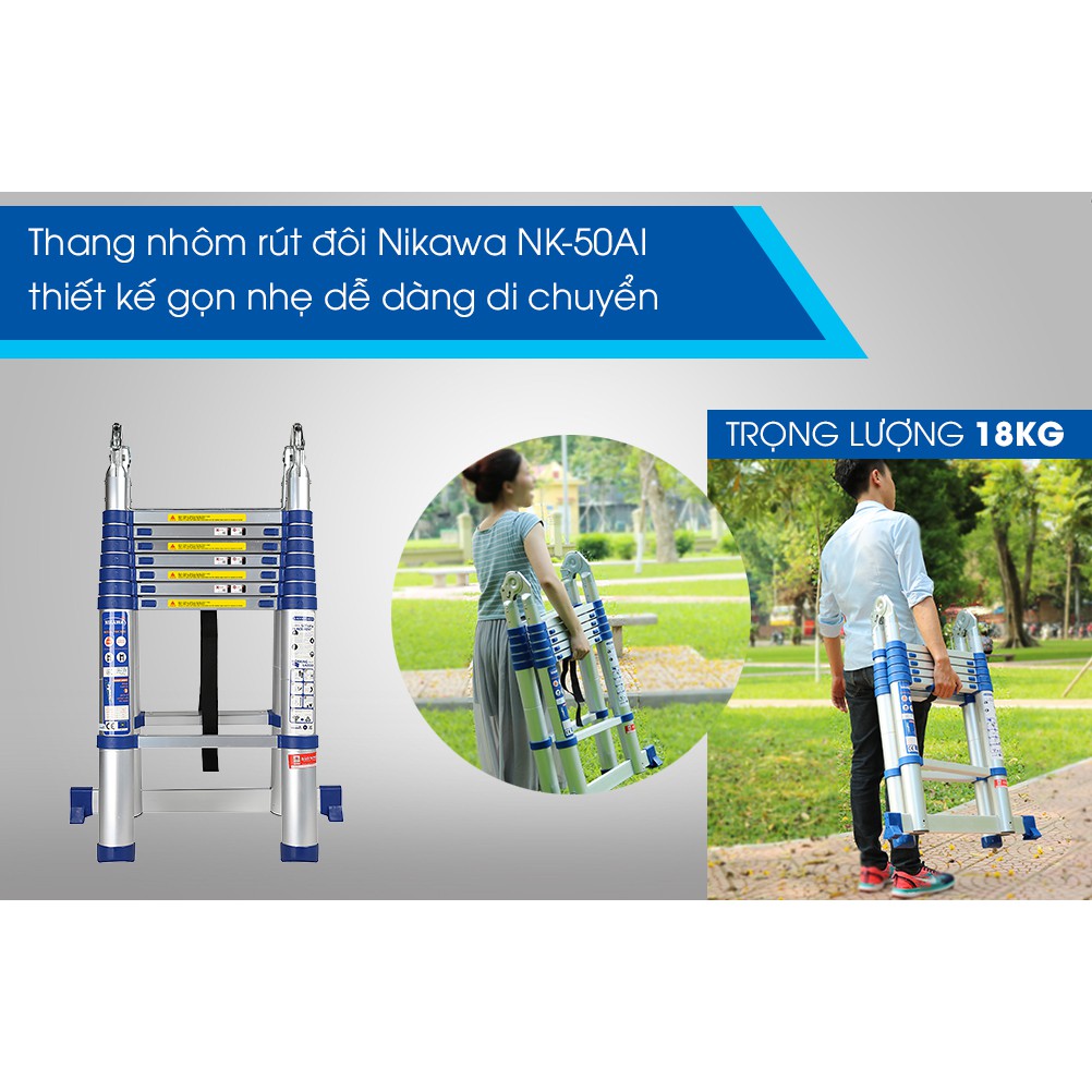 Thang nhôm rút đôi Nikawa NK-50AI