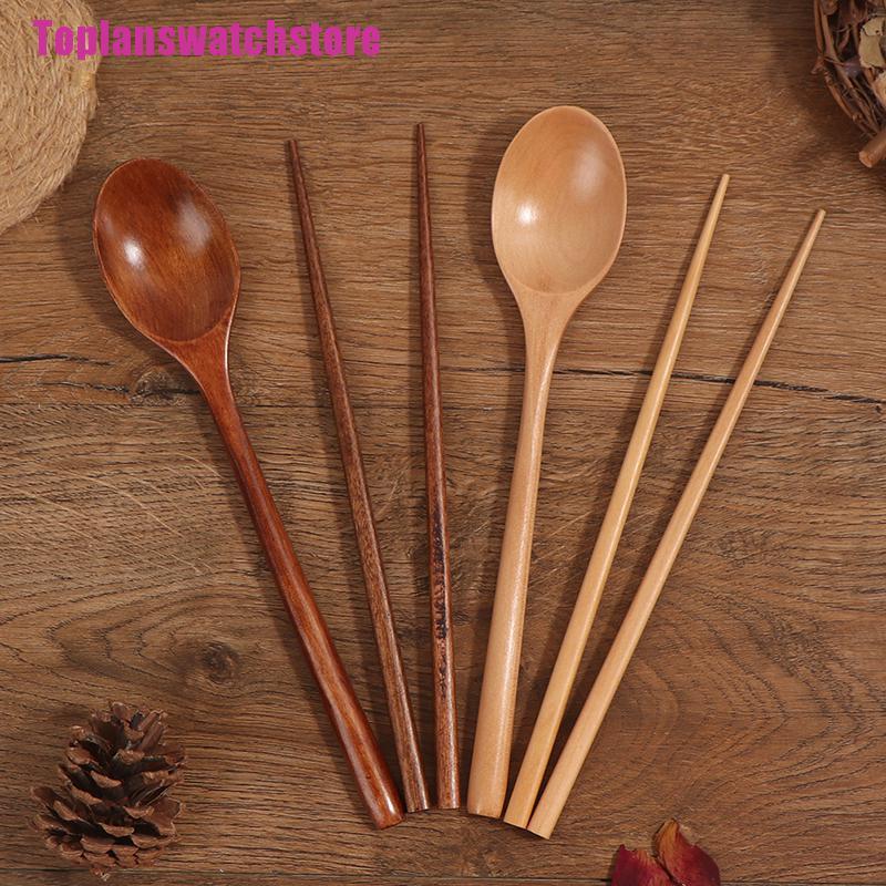 Bộ Muỗng Đũa Gỗ Tiện Lợi Cho Bé