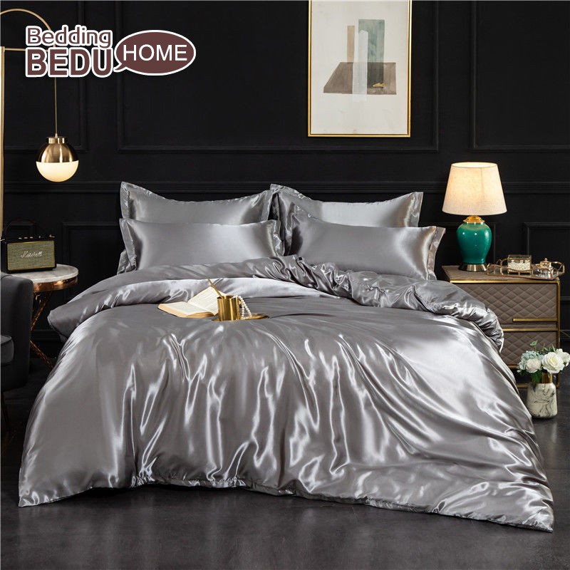 ★ Bộ chăn ga gối lụa Tencel đã giặt ★ Thoải mái và mát mẻ / Khỏa thân khi ngủ vào mùa hè / mềm mại hai bên
