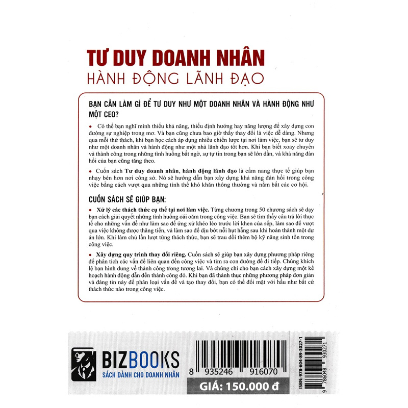 Sách - Tư Duy Doanh Nhân Hành Động Lãnh Đạo Mcbooks