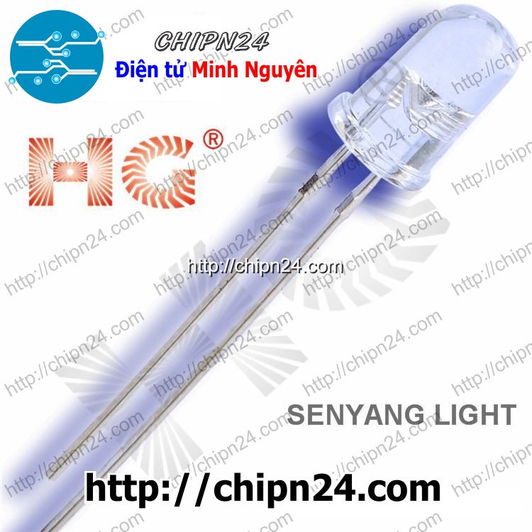 [100 CON] (TK1) Led Đục 5mm Senyang màu ĐỎ (Led chất lượng cao, chuyên dùng làm Đèn quảng cáo Bảng hiệu)