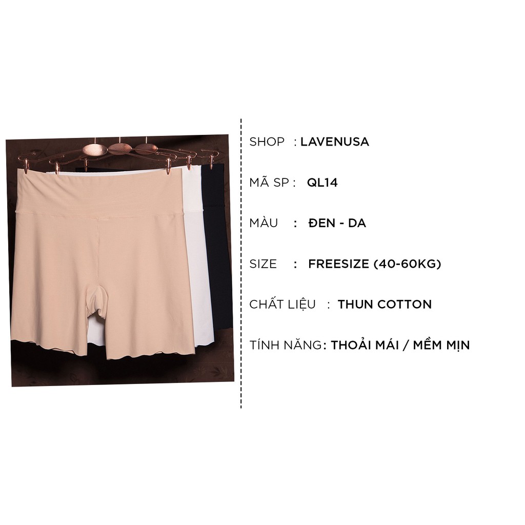 Quần lót nữ mặc váy cạp cao chất thun co giãn thoải dài nửa đùi LAVENUSA QL14