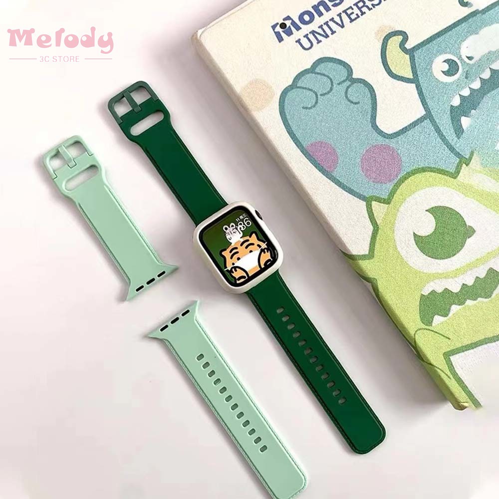 Bộ Dây Silicone + Vỏ Bảo Vệ Cho Đồng Hồ Thông Minh iwatch 7/6/5/4/SE Size 45/44/42/41/40/38mm
