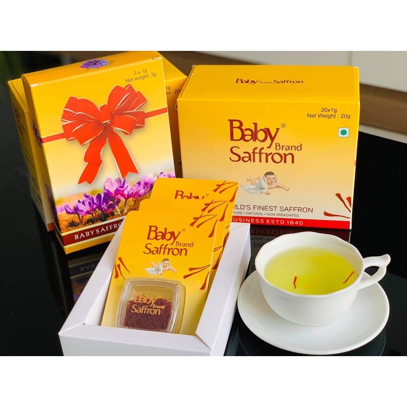Saffron nhuỵ hoa nghệ tây BABY SAFFRON Ấn Độ chính hãng, hộp 1gr