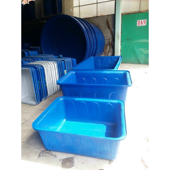 Bể nhựa nuôi cá 100L, thùng nhựa trồng rau, khay nhựa chữ nhật