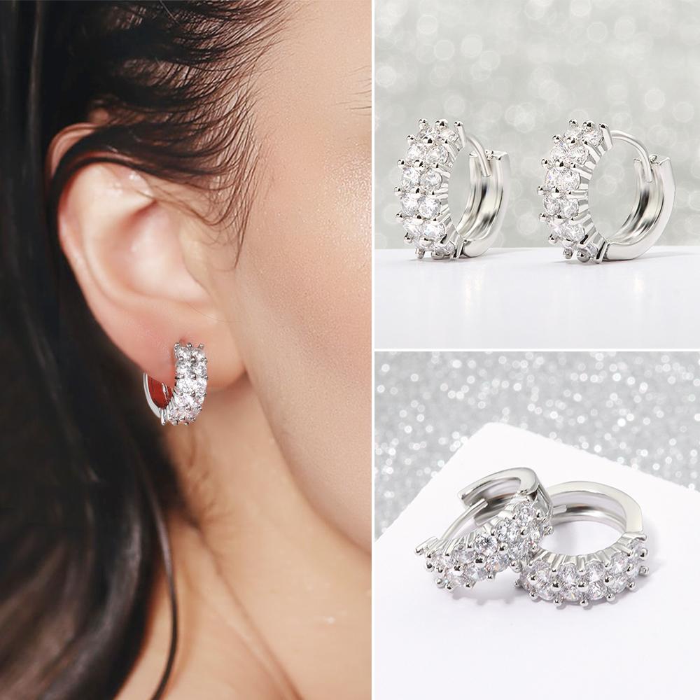 Bông Tai Đính Kim Cương Giả Xinh Xắn Thời Trang|Khuyên Mũi Tròn Đính Đá Thời Trang Cho Nam Nữ