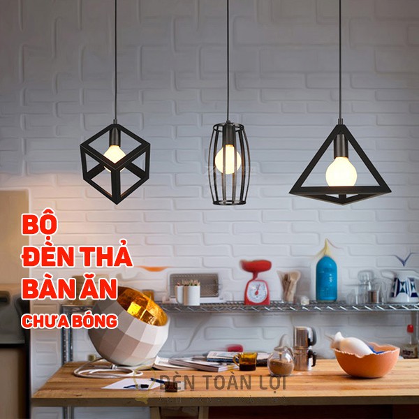 đèn thả bàn ăn 📣3 chao và 1 đế ốp 📣 như hình đèn thả bàn ăn đẹp & rẻ nhất