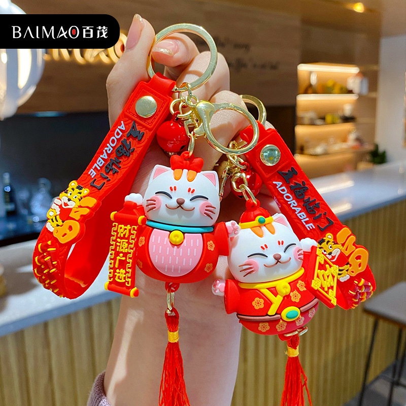 Móc Khóa Hình Mèo May Mắn Dễ Thương