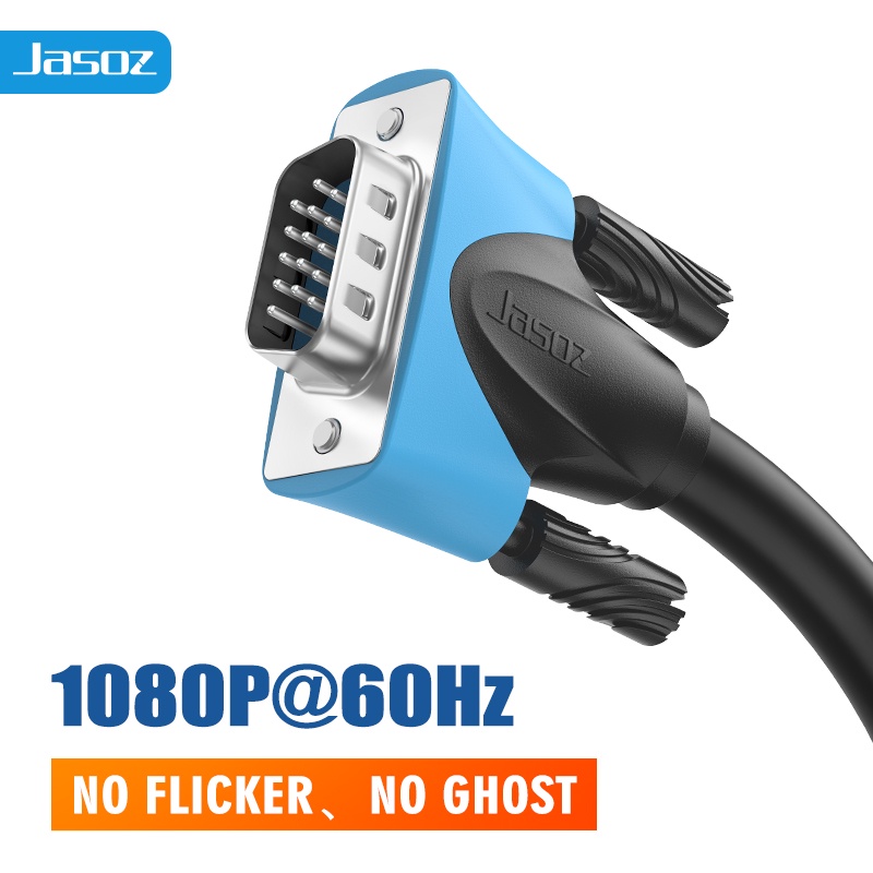 Cáp VGA (3+6) HD 1080P JASOZ C101 mạ vàng 2 đầu - Hàng chính hãng – Bảo hành 18 tháng
