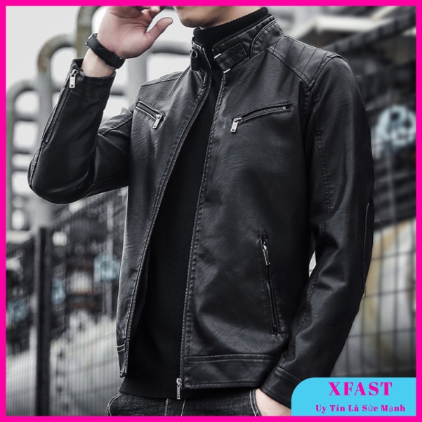 Áo Khoác Da Nam chất da PU nhập khẩu cao cấp - Áo khoác da form chuẩn đẹp phong cách mạnh mẽ