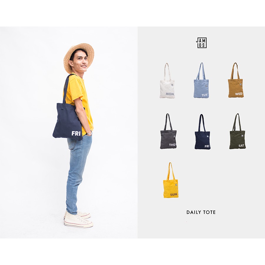 Jamlos Daily Tote - Túi tote vải canvas in chữ ngày