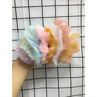 Sét 5 Scrunchie hoa cúc - Phụ kiện tóc