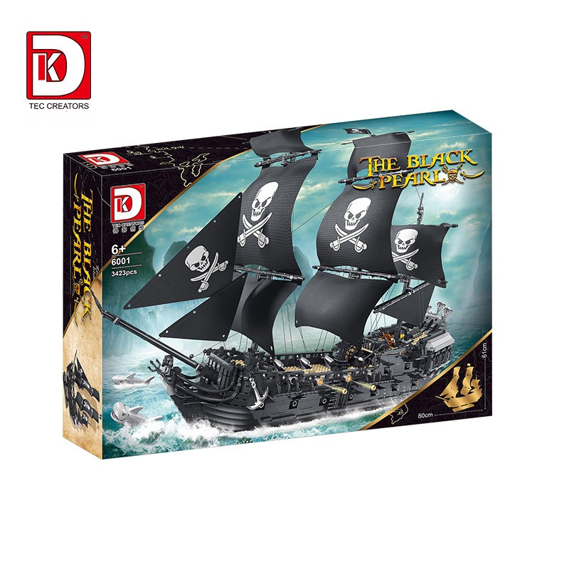 Đồ chơi Lắp ráp Mô hình DK6001  tàu Ngọc trai DenThe Caribbean Black Pearl Sailboat Pirate Ship