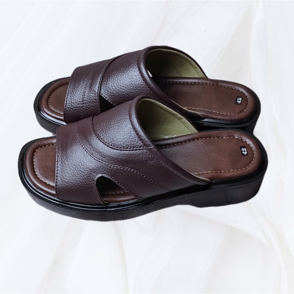 KAGON Thời Trang  Dép Nam Da Bò  KOG121 Dép Da Nam Trung Niên Dép Cho Bố