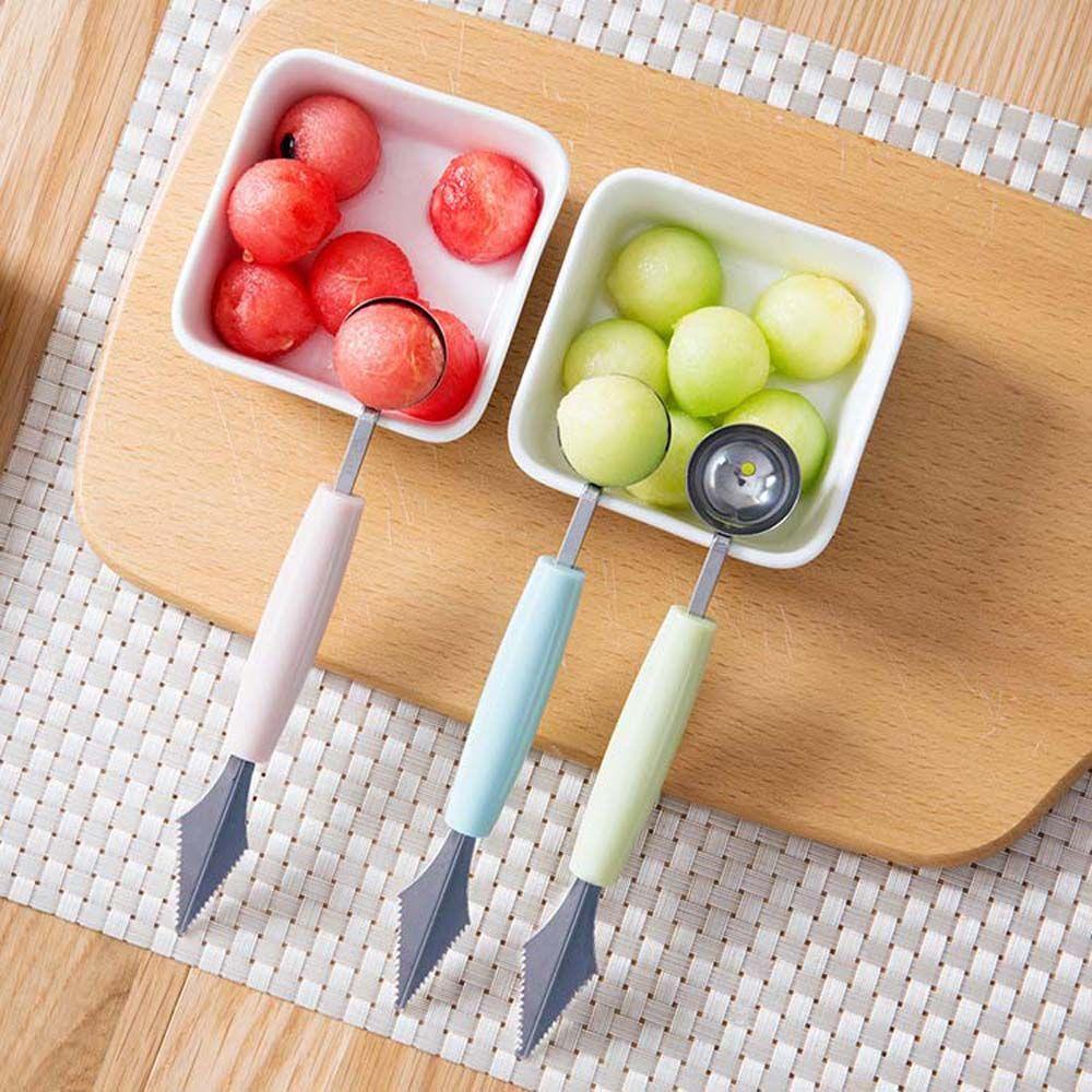 Muỗng Múc Trái Cây Hai Đầu Tròn Bằng Thép Không Gỉ Phong Cách Bắc Âu