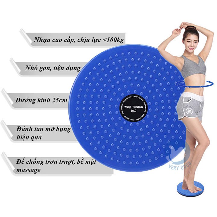 Đĩa xoay giảm eo 360 độ tập thể dục giảm mỡ bụng, săn chắc cơ thể tăng cường sức khỏe