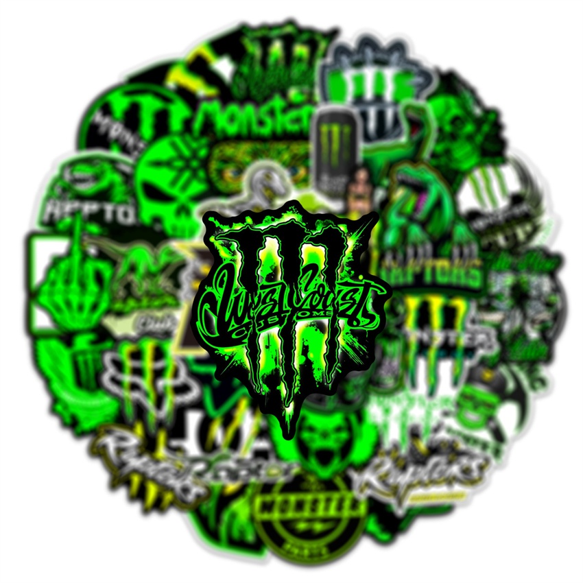 ❉ Hình Dán Quái Vật Năng Lượng 01 ❉ Bộ 50 Sticker Chống Thấm Nước Họa Tiết Doodle Hợp Thời Trang