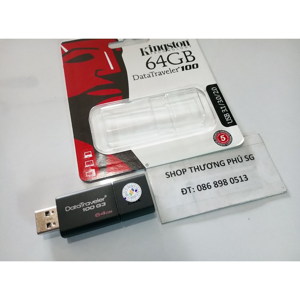 USB lưu trử: USB Flash Drive Kingston Data Traveler DT100G3 - 64GB