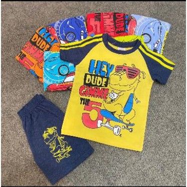 Bộ quần áo thun cotton trẻ em - Bộ quần áo cộc tay bé trai chất cotton mát co dãn thoải mái vận động
