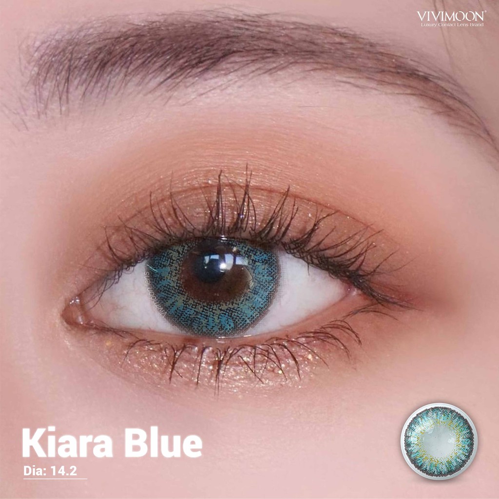 Kính áp tròng cận màu xanh VIVIMOON Kiara Blue 14.2mm