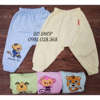 Quần nỉ cotton sơ sinh đáp đũng - bo gấu