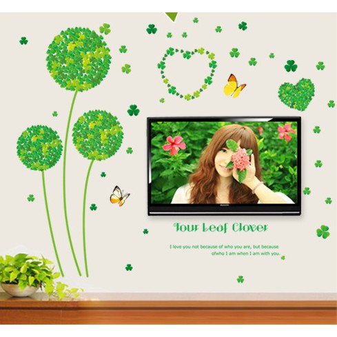 Decal dán tường Cỏ 3 lá
