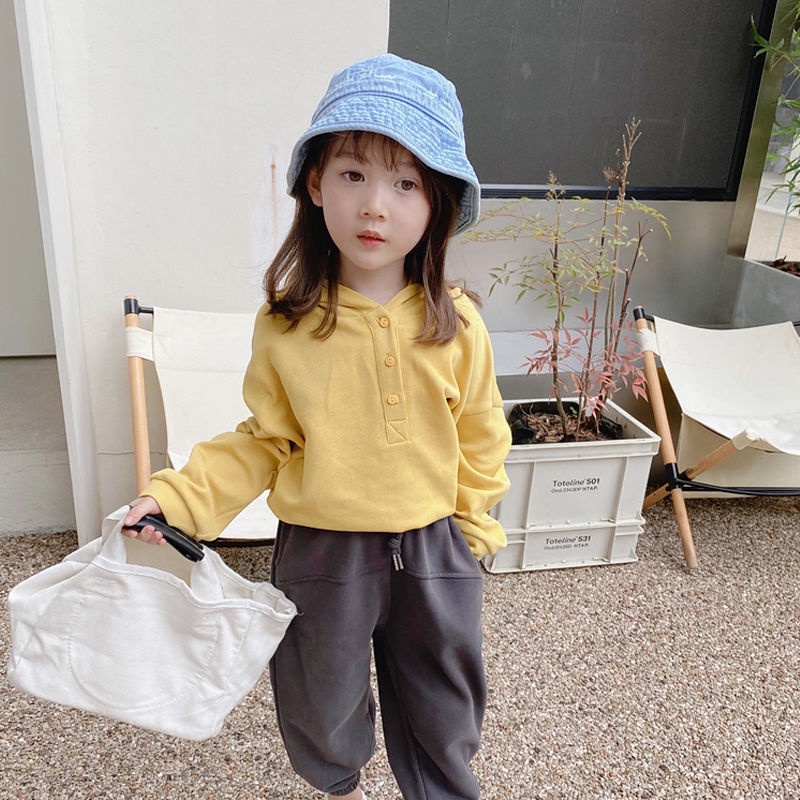 [Babycat] Hàng Có Sẵn Áo Thun polo Cotton Nguyên Chất Tay Dài Có Mũ Trùm Đầu Phong Cách Hàn Quốc Nhật Bản Mùa Thu Hàng Mới Dành Cho Bé Gái