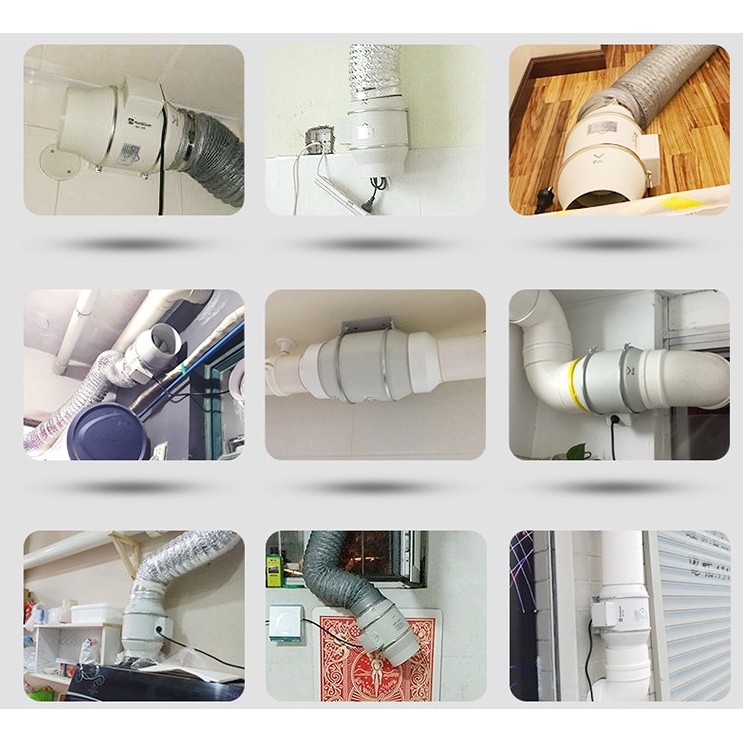 Quạt hút thông gió nối ống phi 125mm - Quạt hút đồng trục - Hàng chính hãng siêu chống ồn