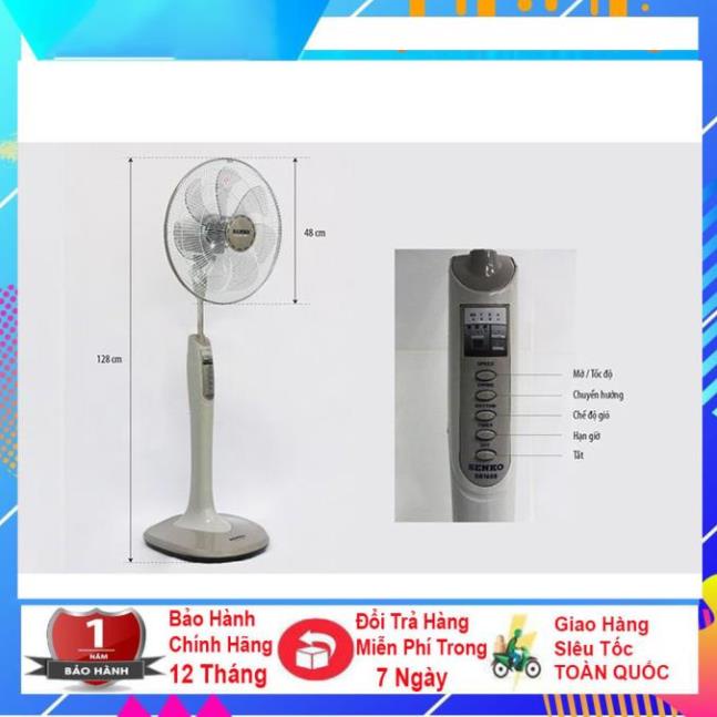 Sale Quạt Điện - Quạt Đứng SENKO Có Điều Khiển DR1608, Bảo Hành 12 Tháng Hang chinh hang