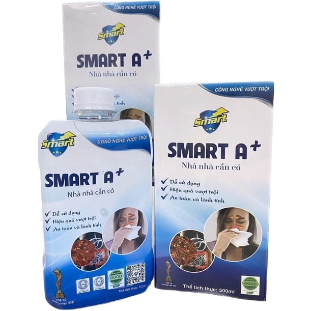 [Combo 10 chai] Dung dịch sát khuẩn Smart A+ 500ml - Khử khuẩn tai mũi họng