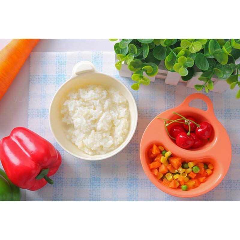 [Hỏa Tốc HN] Bát ăn chia ngăn cho bé INOMATA màu hồng Nội địa Nhật Bản
